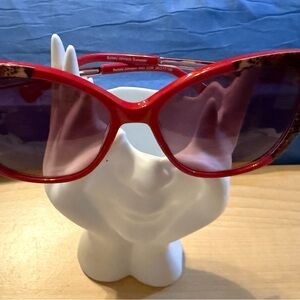 Betsey Johnson Vibrant Red Cat-Eye Sunglasses